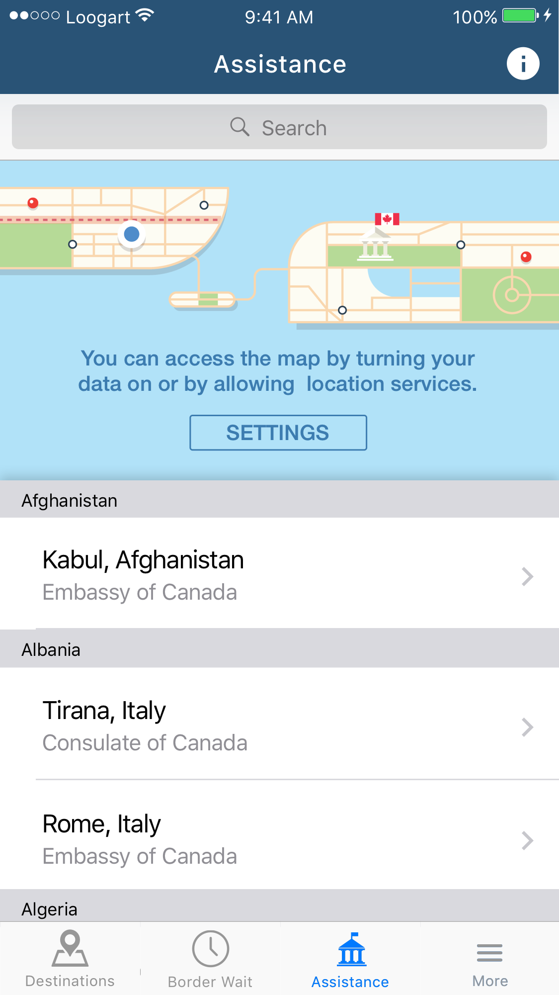 travel-smart-canada-iOS-assistance-view-offline