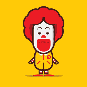 Animated Loogmoji of Ronald McDonald by Loogart