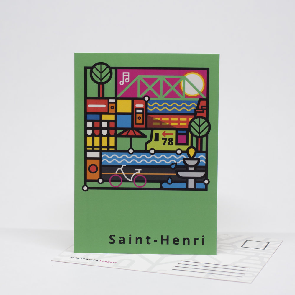 Photo of one Encore MTL Saint-Henri limited edition post card