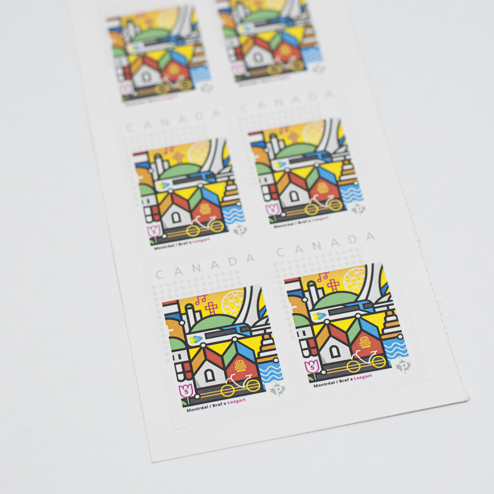 Detail photo of the Encore MTL limited edition stamp set