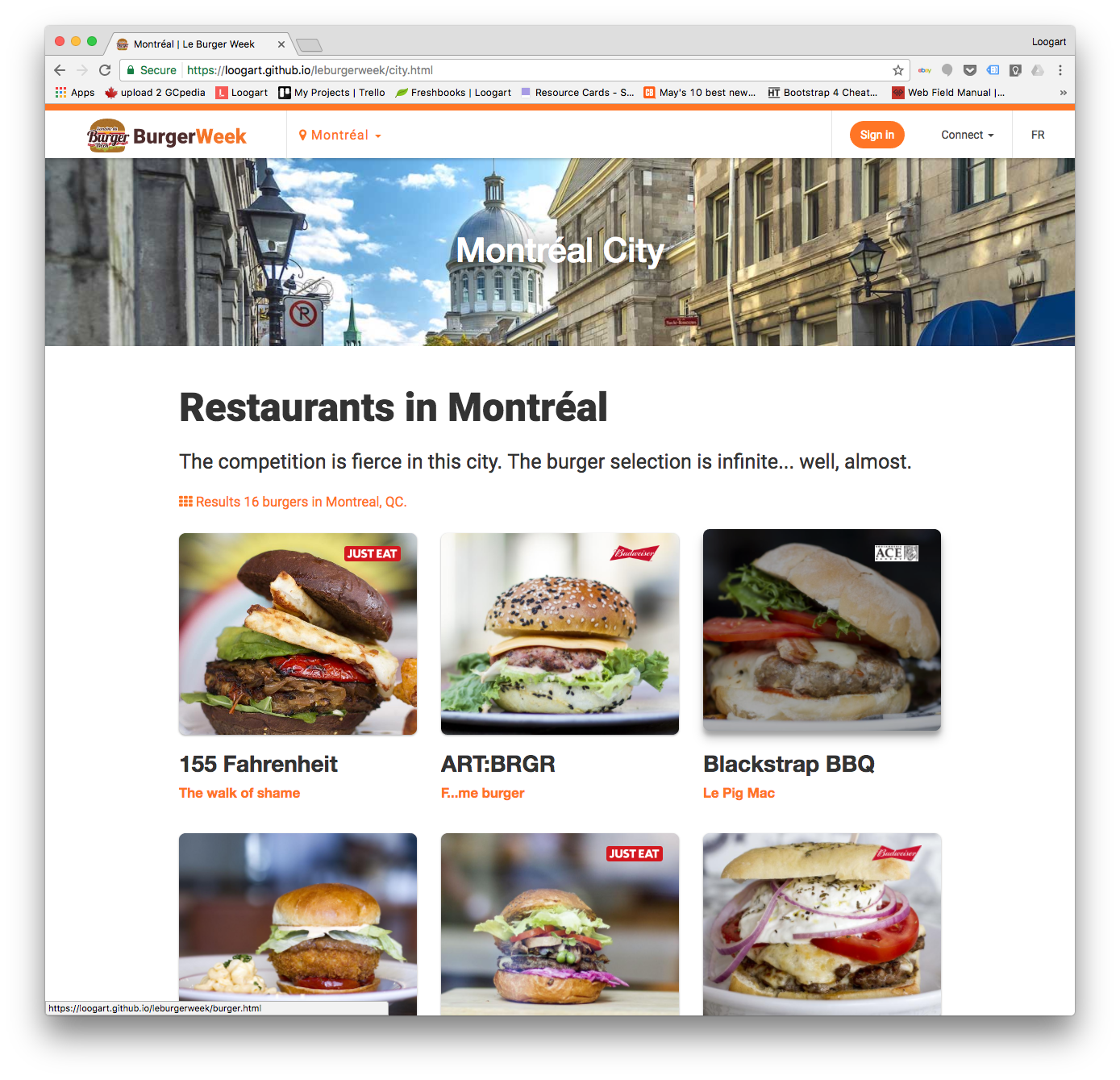 Le Burger Week desktop website 1