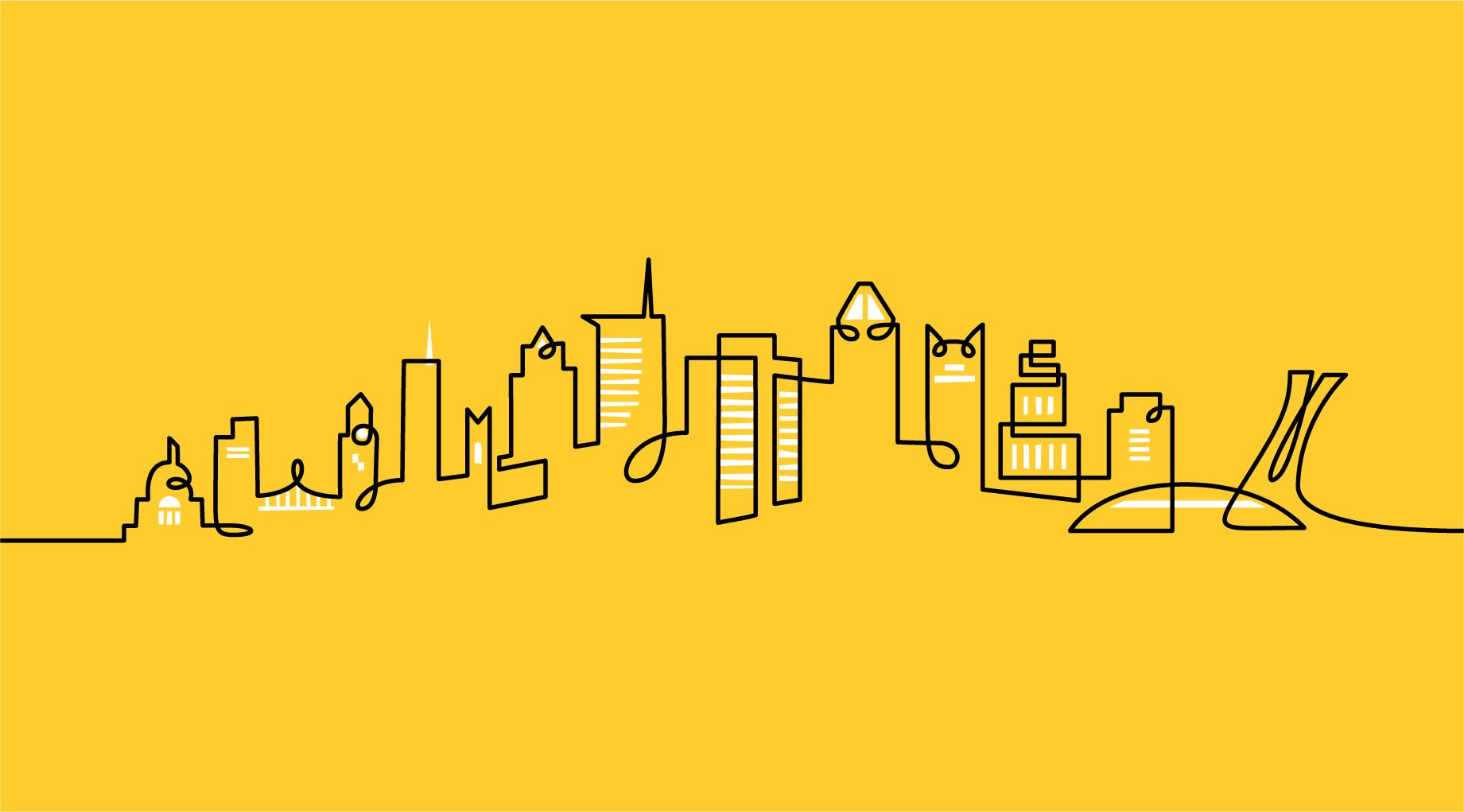 Yellow Pages Montreal Cityscape illustration by Loogart
