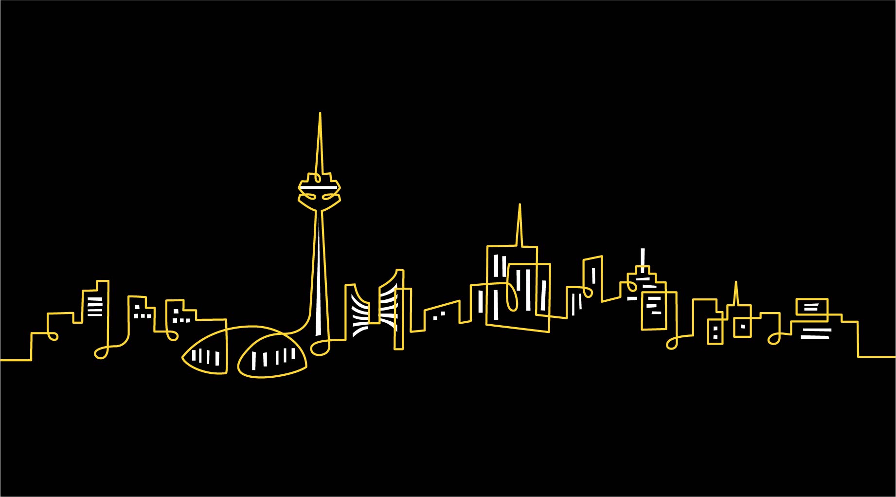 Yellow Pages Toronto Cityscape illustration by Loogart