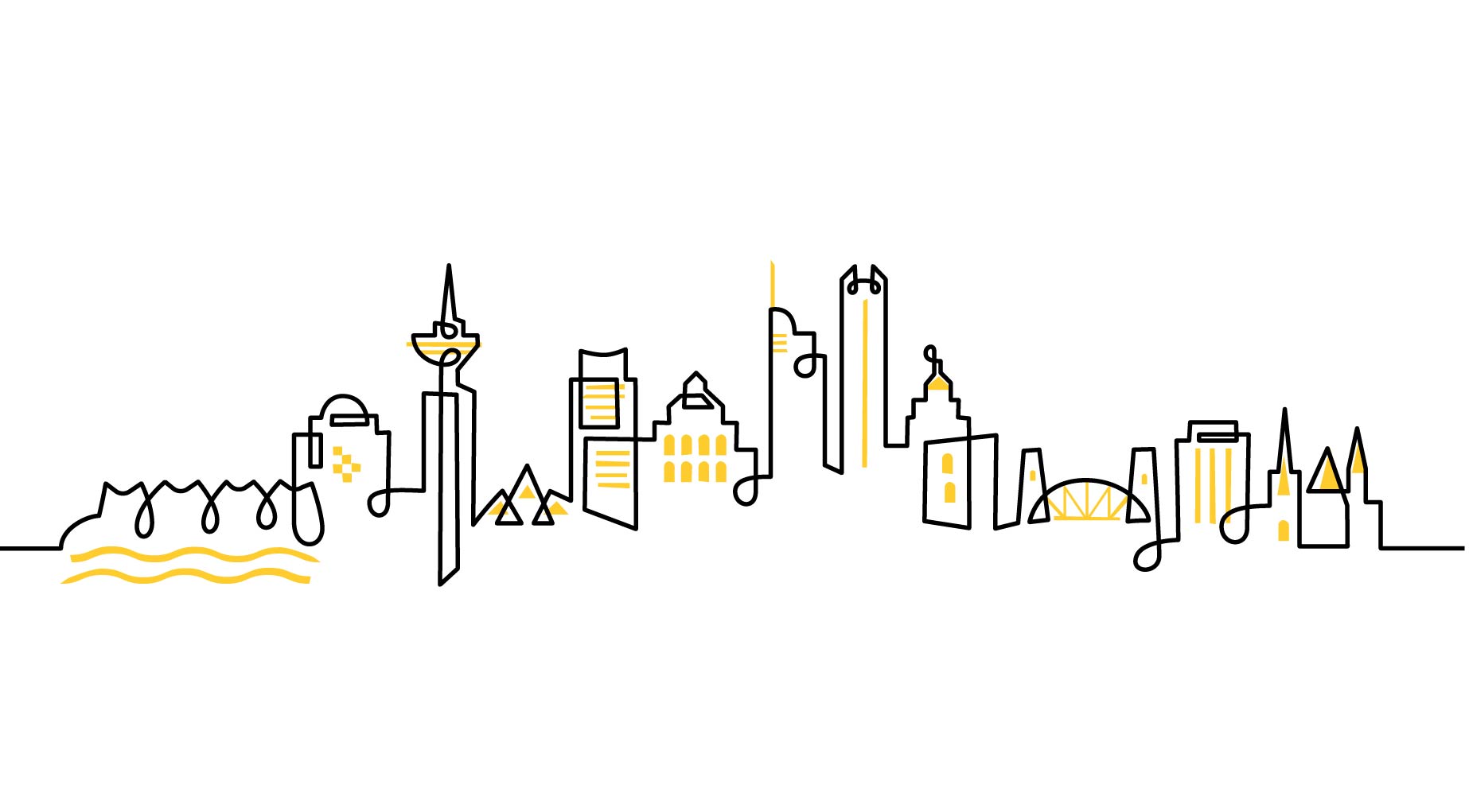 Yellow Pages Vancouver Cityscape illustration by Loogart