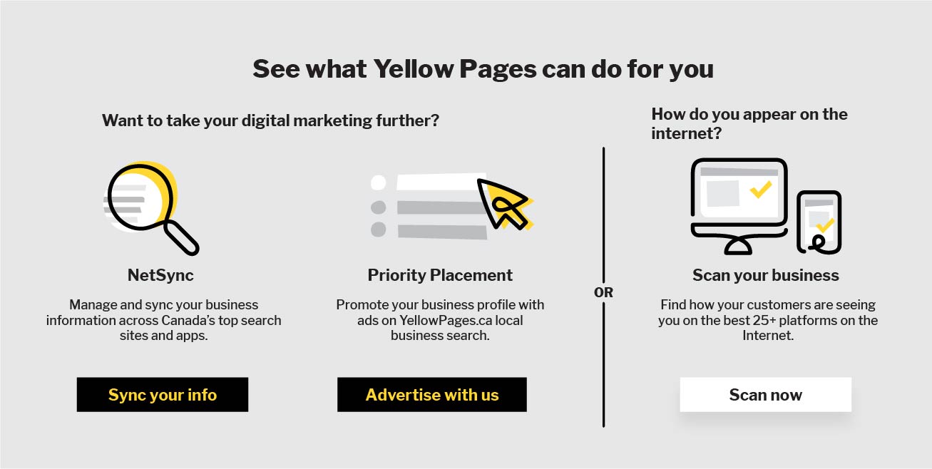 Yellow Pages B2B illustration by Loogart selling points